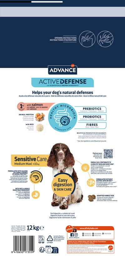 картинка Advance Dog Med/Maxi Sensitive Salmon&Rice для дорослих собак з чутливим травленням лосось і рис