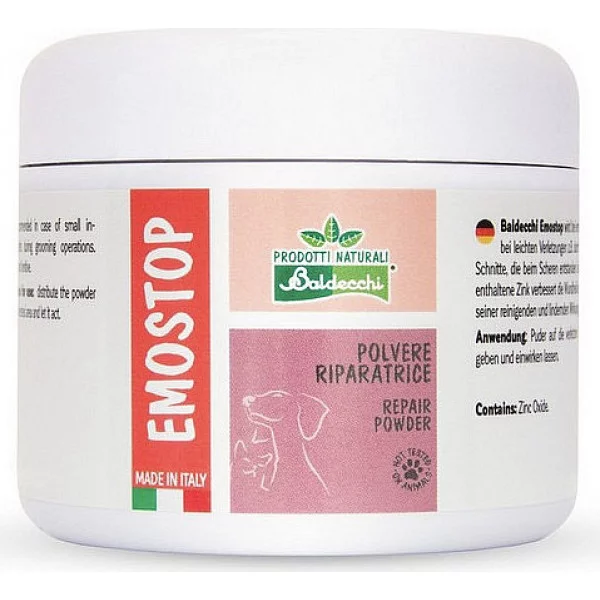 Ранозагоювальна пудра Baldecchi – з оксидом цинку для догляду за шкірою собак і котів