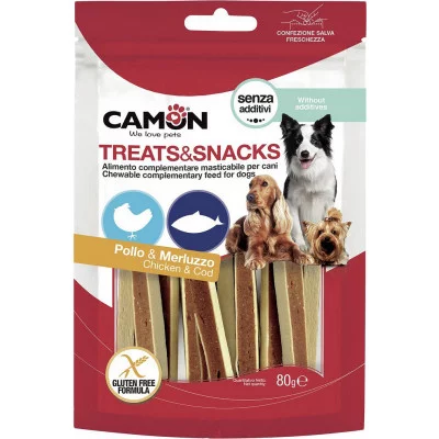 Снек для собак CAMON сендвіч з куркою і тріскою