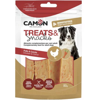 Снек для собак CAMON джеркі з куркою і морквою