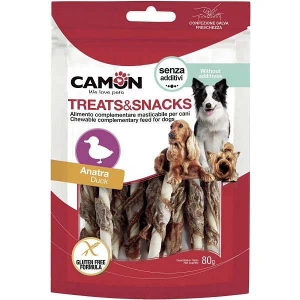 Снек для собак CAMON палички з яловичої шкіри обмотані качиною грудкою
