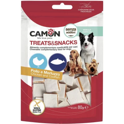 Снек для собак CAMON квадратний сендвіч з куркою і тріскою