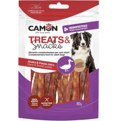 Снек для собак CAMON стріпси з качки і батата