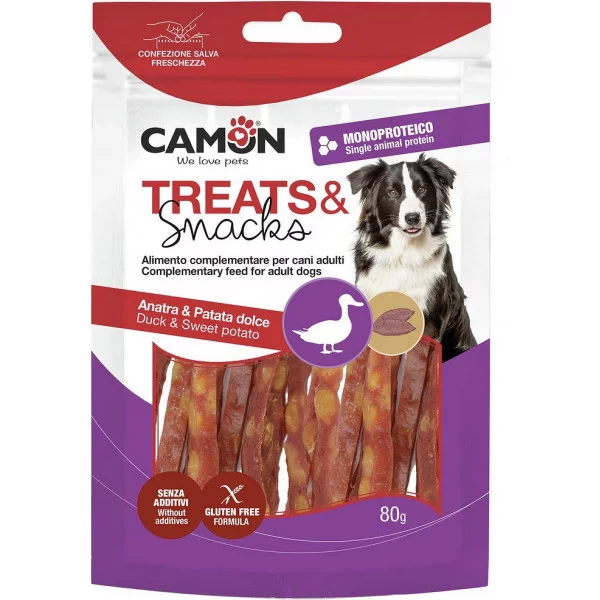 Снек для собак CAMON стріпси з качки і батата