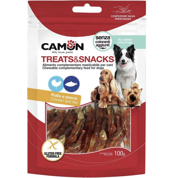 Снек для собак CAMON маленька риба обмотана куркою