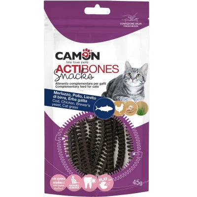 Снек для котів CAMON ACTIBONES з тріскою, куркою, пивними др..