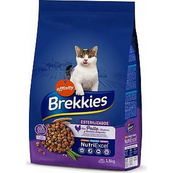 Brekkies Cat Sterilized для дорослих стерилізованих котів з куркою
