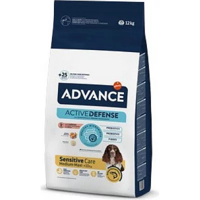 Advance Dog Med/Maxi Sensitive Salmon&Rice для дорослих соба..