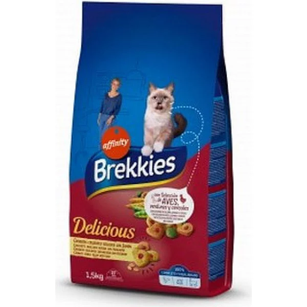 Brekkies Cat Delice Meat для дорослих котів з куркою