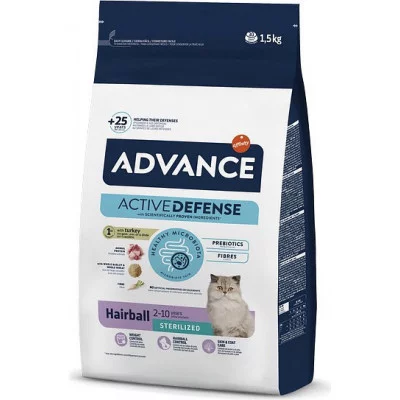 Advance Cat Sterilized Hairball для виведення шерсті у стери..