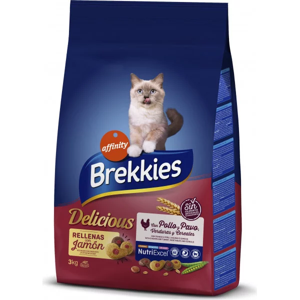 Brekkies Cat Delice Meat для дорослих котів з куркою