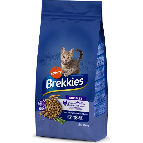 Brekkies Cat Complet для дорослих котів з куркою та овочами