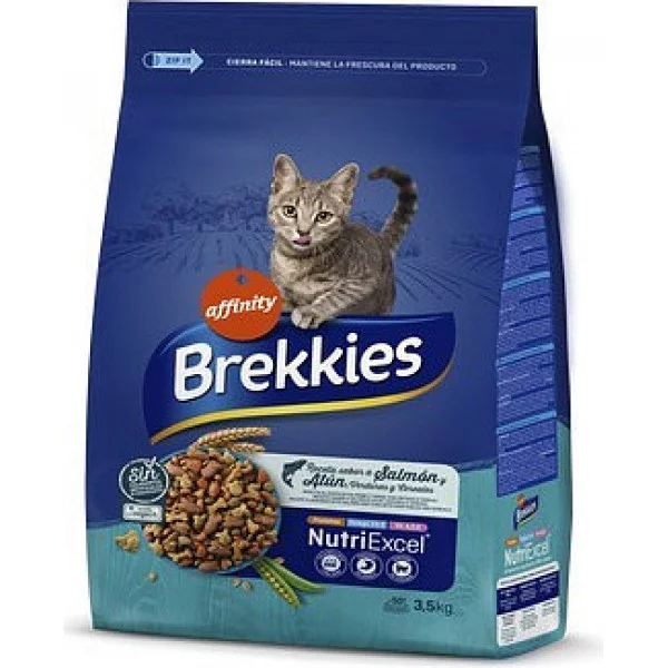 Brekkies Cat Salmon and Tuna для дорослих котів з лосесем і тунцем