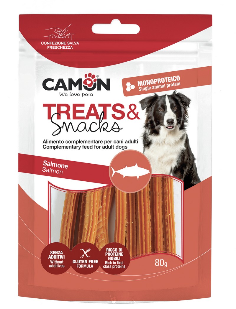 картинка Снек для собак CAMON смужки лосося згорнуті