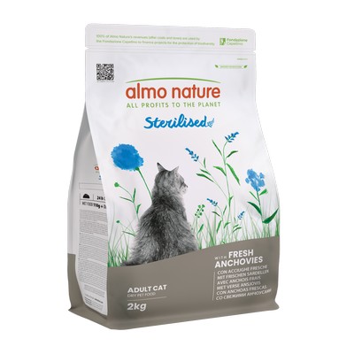 картинка Almo Nature Holistic Cat для дорослих стерилізованих котів зі свіжим анчоусом