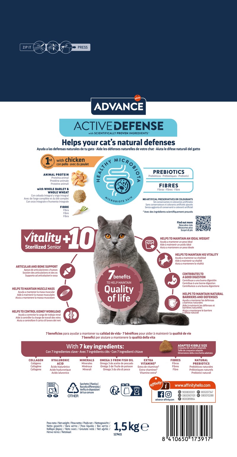 картинка Advance Cat Sterilized Senior для стерилізованих котів старше 10 років з куркою