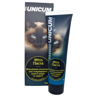 картинка Фітопаста UNICUM поліпшення стану шерсті та шкіри для котів та кошенят
