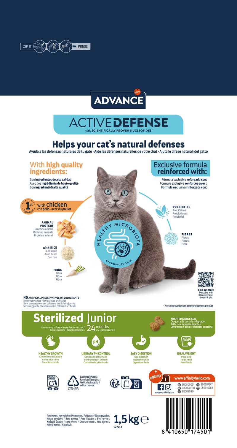 картинка Advance Cat Sterilized Junior для кошенят з моменту стерилізіції до 24 місяців з куркою