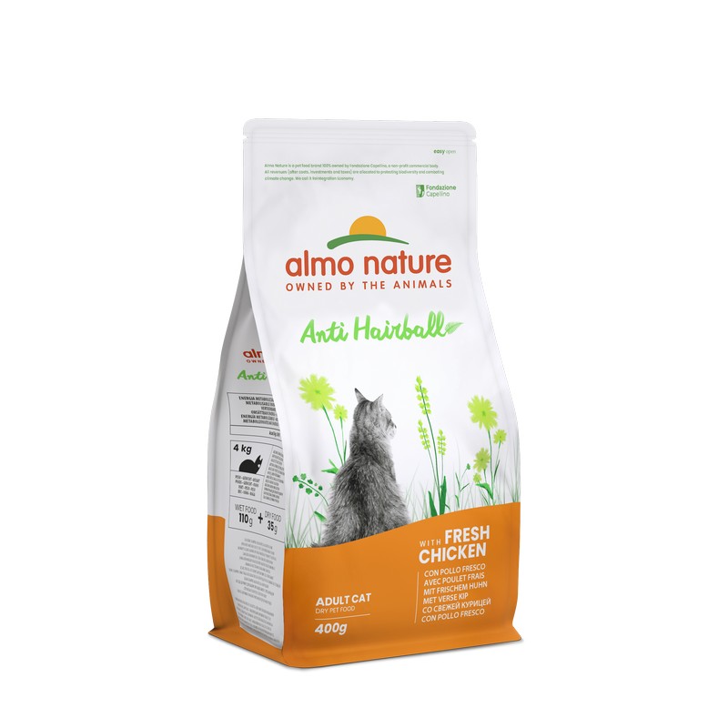 картинка Almo Nature Holistic Cat для виведення шерсті у дорослих котів зі свіжою куркою