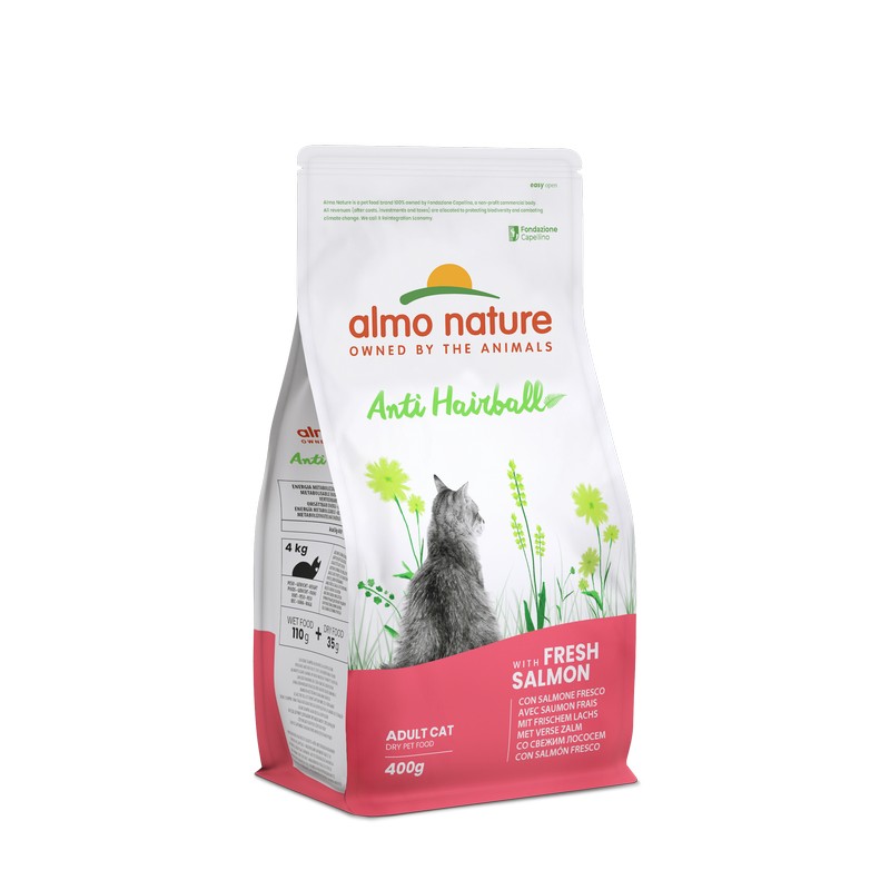 картинка Almo Nature Holistic Cat для виведення шерсті у дорослих котів зі свіжим лососем