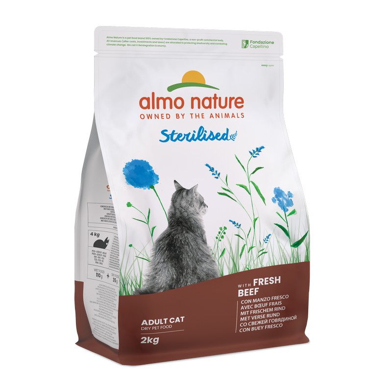 картинка Almo Nature Holistic Cat для дорослих стерилізованих котів зі свіжою яловичиною